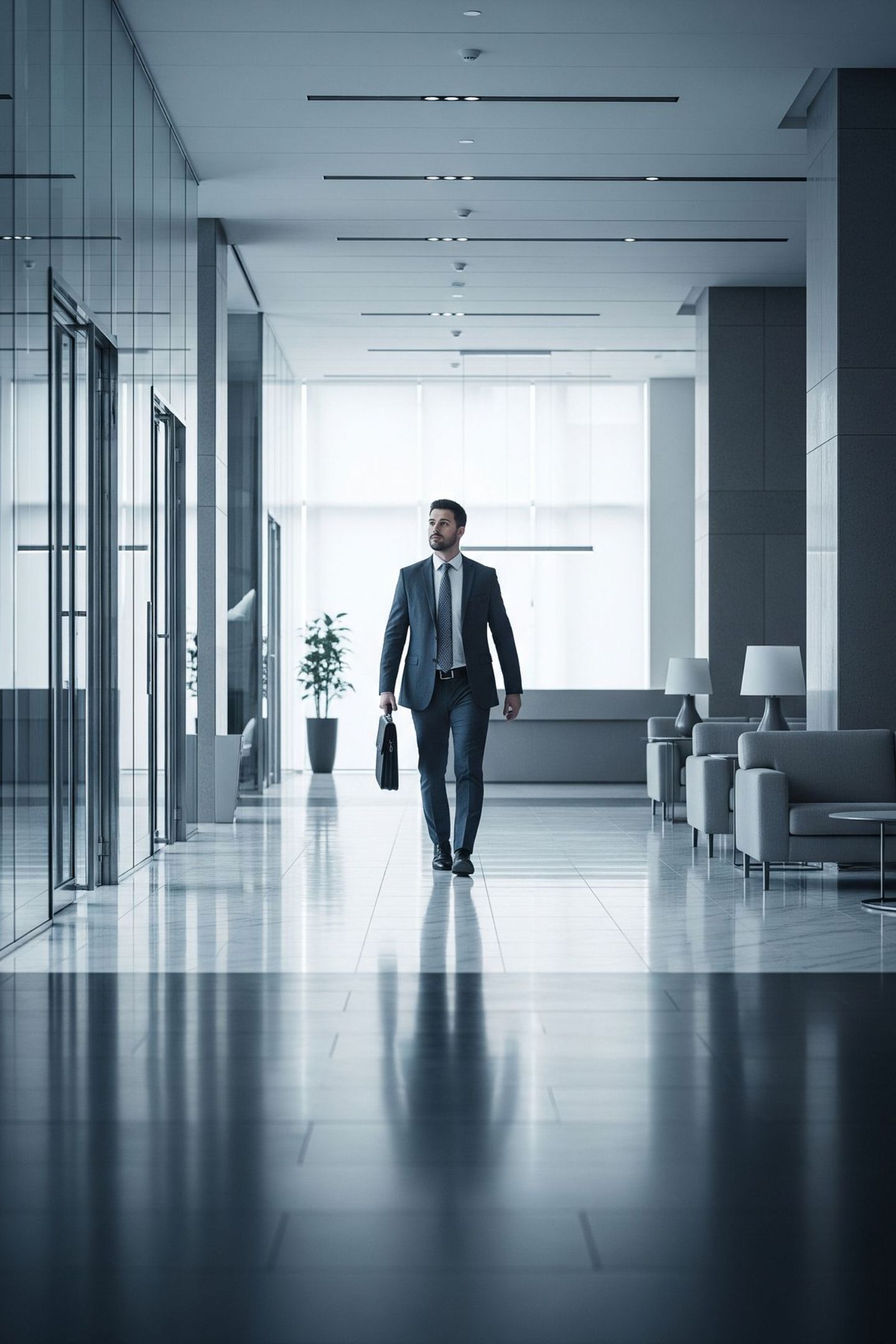 Profissional em ambiente corporativo
